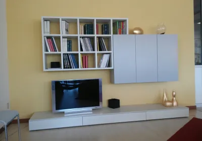 Composizione TV e libreria spalla